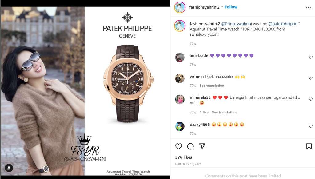 Jam Tangan mewah Syahrini