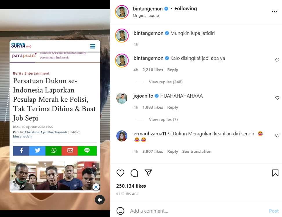 Komentar Bintang Emon