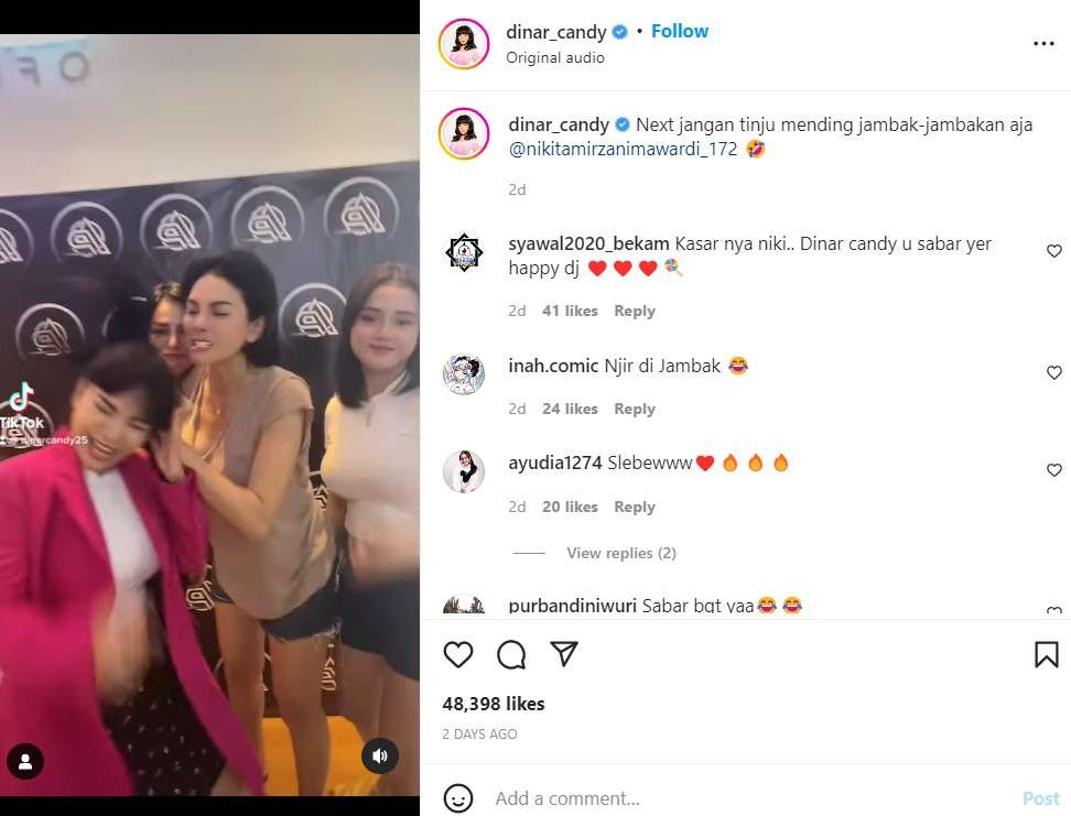 Dinar Candy dijambak Nikita Mirzani