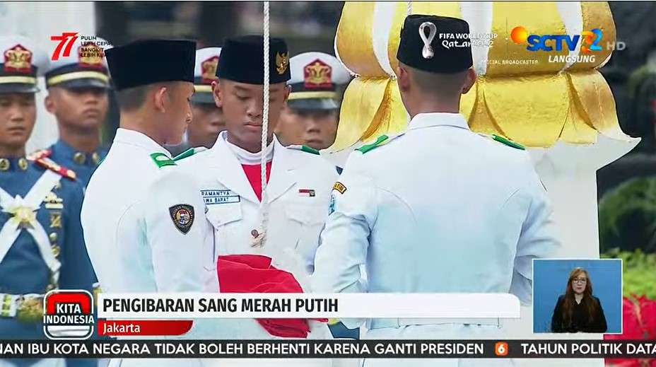 Tiga pengibar bendera