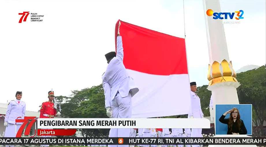 Tiga pengibar bendera