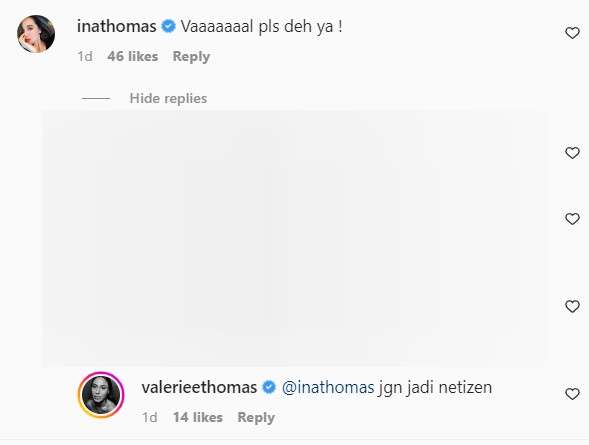balasan Valerie Thomas ke Ina Thomas