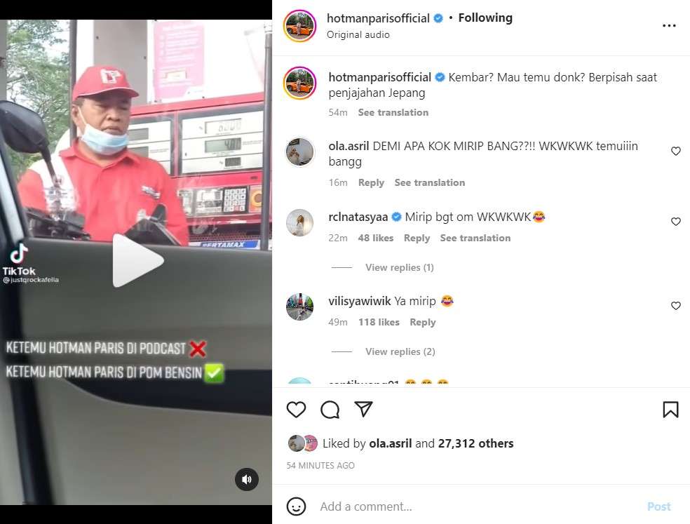 Petugas Pom bensin mirip Hotman Paris Petugas Pom bensin mirip Hotman Paris