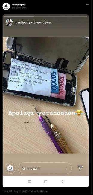 Jaga 'rahasia negara' dari istri, suami nekad sogok tukang servis HP.