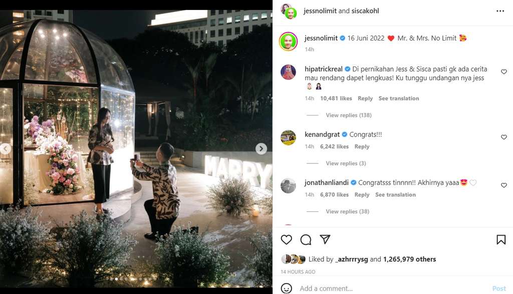 Jess No Limit melamar Sisca Kohl Jess No Limit melamar Sisca Kohl