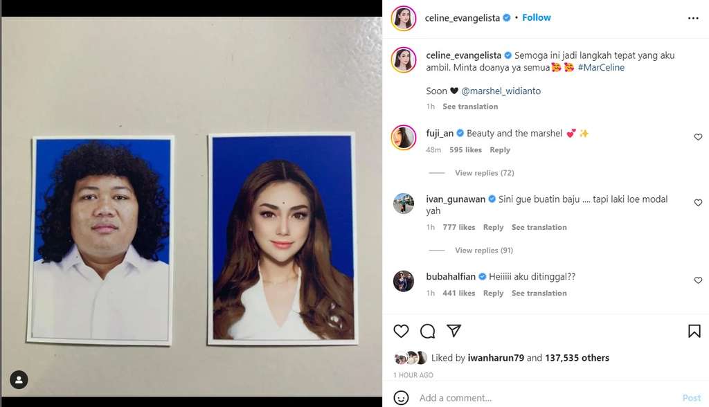 Unggahan Celine Evangelista