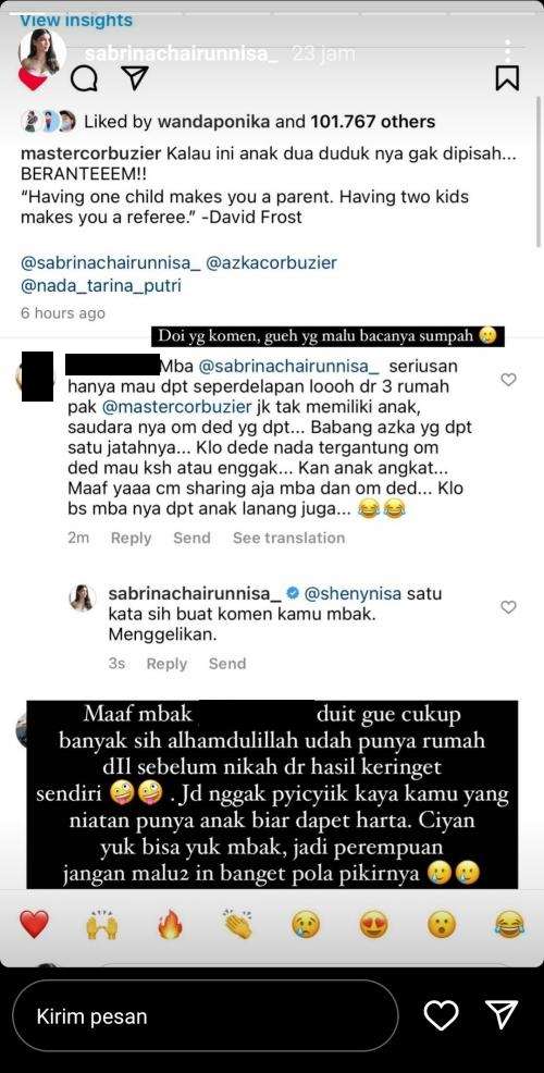 Unggahan Sabrina Choirunnisa