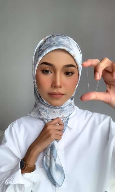 Tutorial kerudung dengan karet jepang
