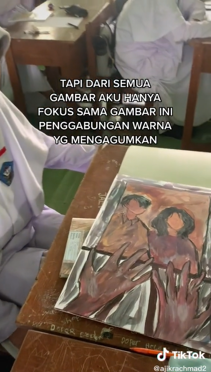 Siswa Ini Buat Lukisan Tak Sesuai Tugas, Cerita di Baliknya Penuh Makna