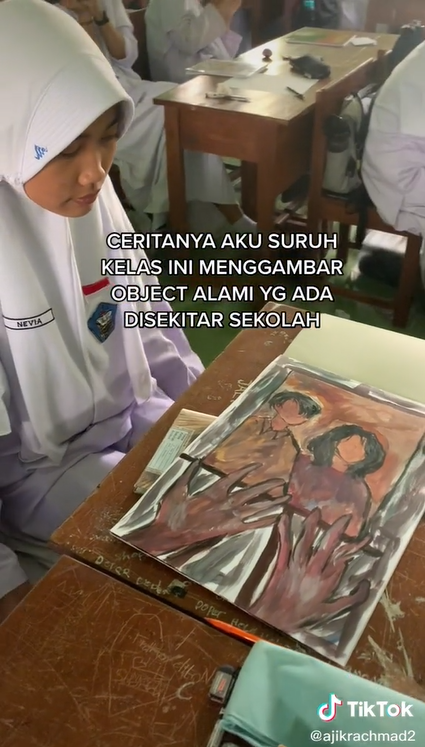 Siswa Ini Buat Lukisan Tak Sesuai Tugas, Cerita di Baliknya Penuh Makna