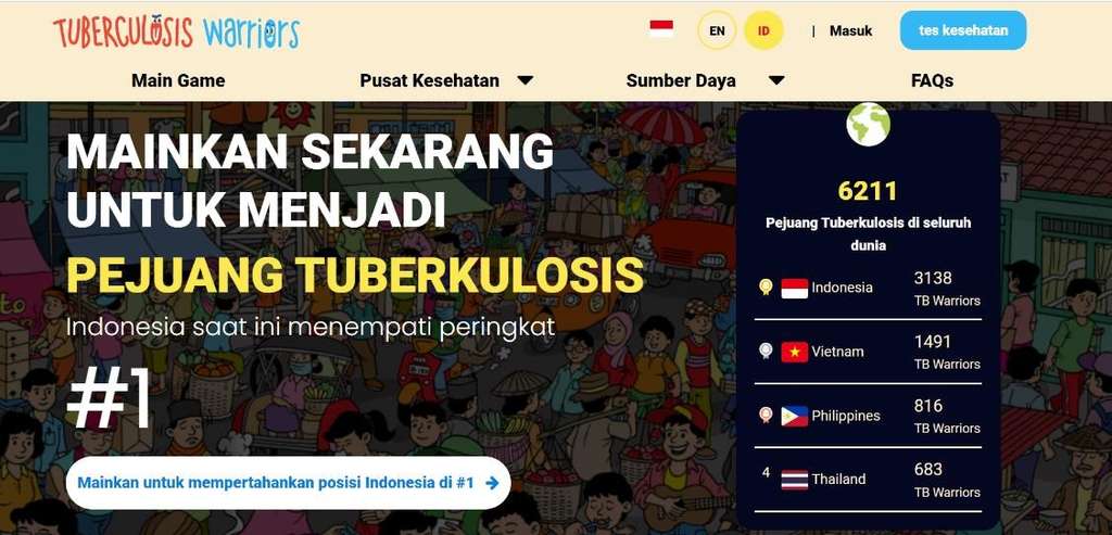 Indonesia selama beberapa pekan telah meraih peringkat pertama dari 4 negara yang berkompetisi dalam permainan TB Warriors.