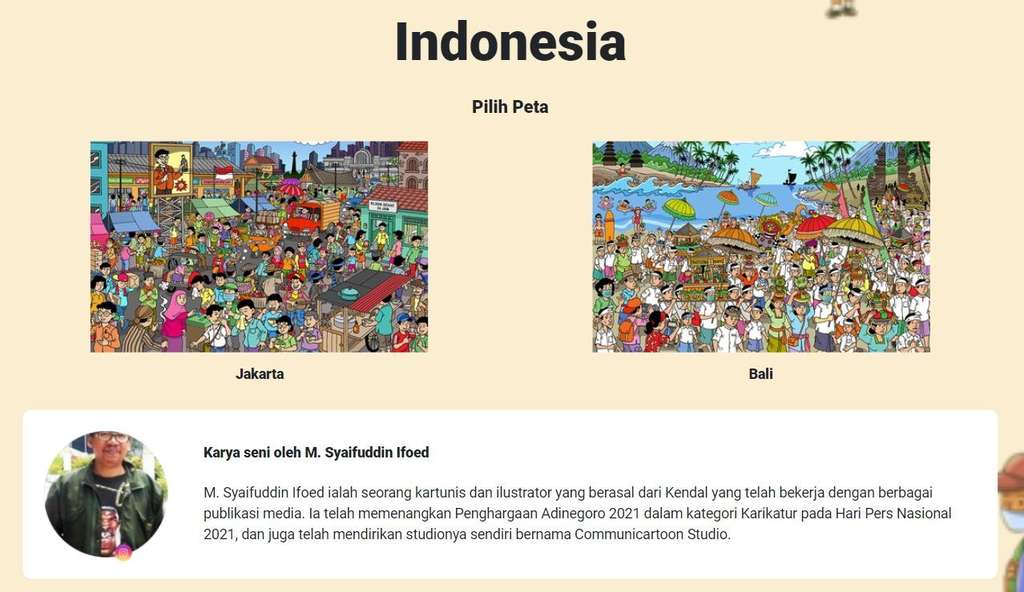Ilustrasi keramaian dalam permainan edukasi TB Warriors karya Syaifuddin Ifoed.