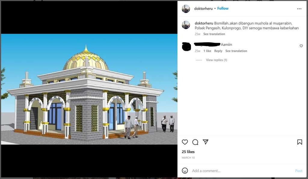 Desain masjid di Polsek Pengasih