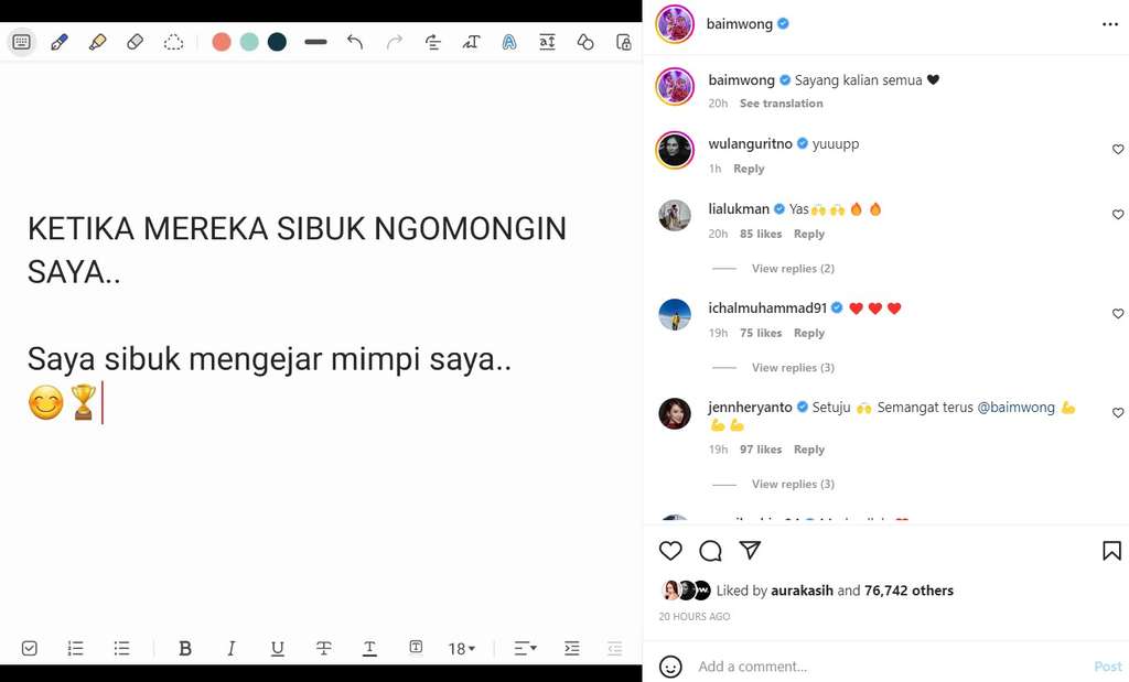 Unggahan Baim Wong Unggahan Baim Wong