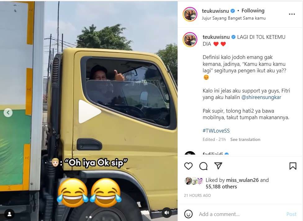Reaksi sopir truk