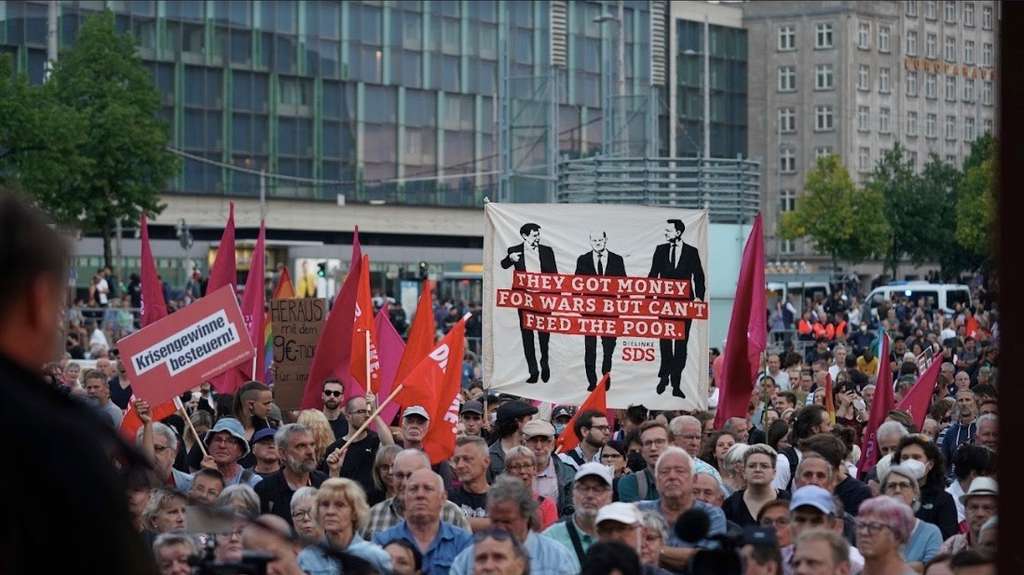 Demo partai kiri Die Linke di Jerman Demo partai kiri Die Linke di Jerman