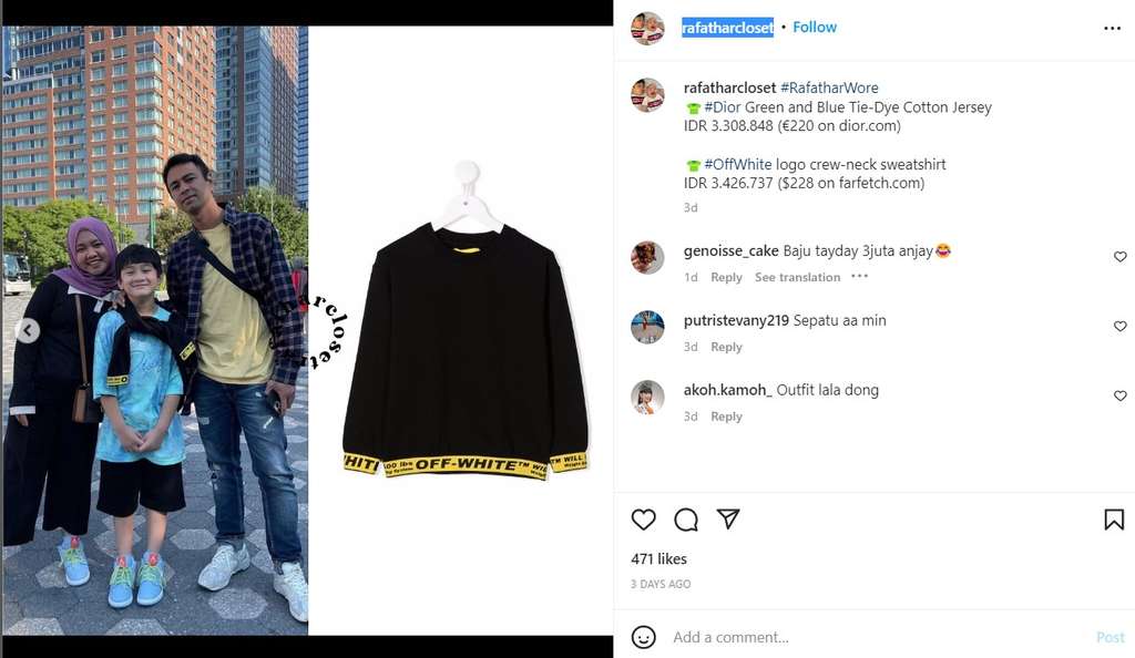 Fashion Rafathar di Amerika