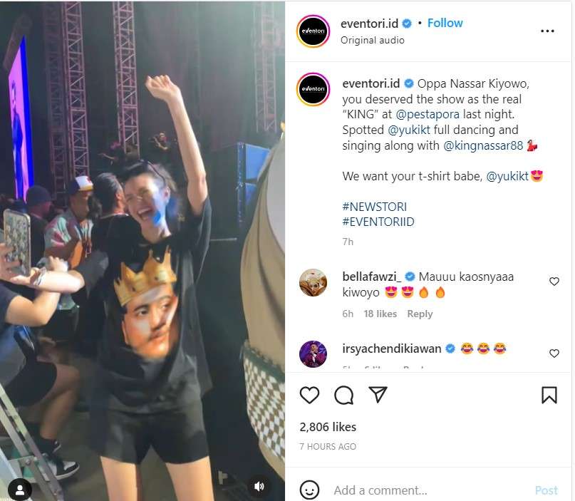 Yuki Kato asyik nonton konser King Nassar