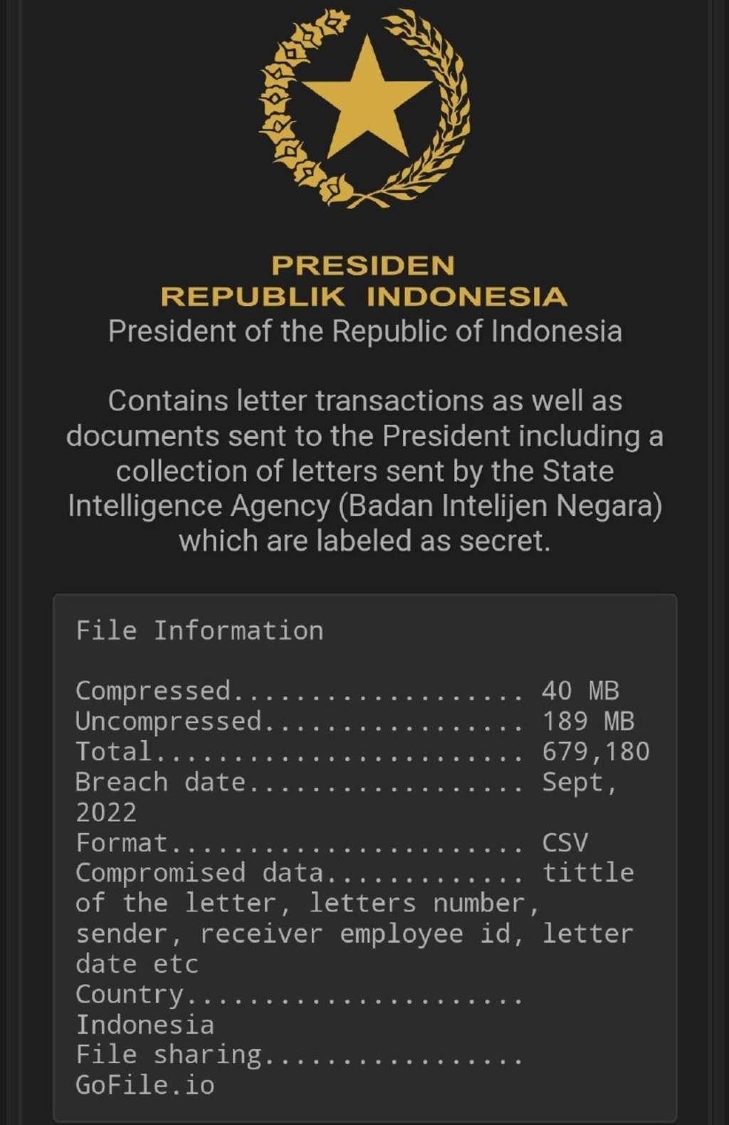 Data surat menyurat Jokowi dan BIN yang dibocorkan Bjorka