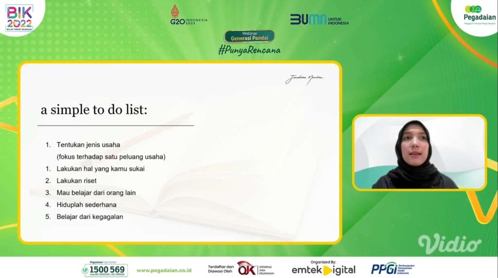 Sharing Inspiratif Webinar Pegadaian, Gali Strategi Cuan Tanpa Banyak Modal