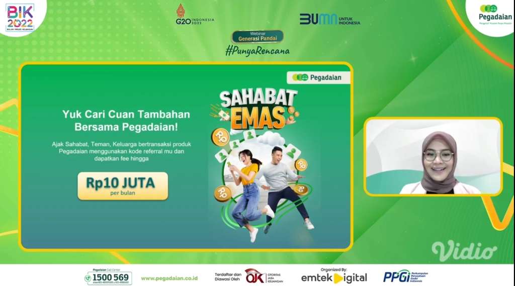 Sharing Inspiratif Webinar Pegadaian, Gali Strategi Cuan Tanpa Banyak Modal