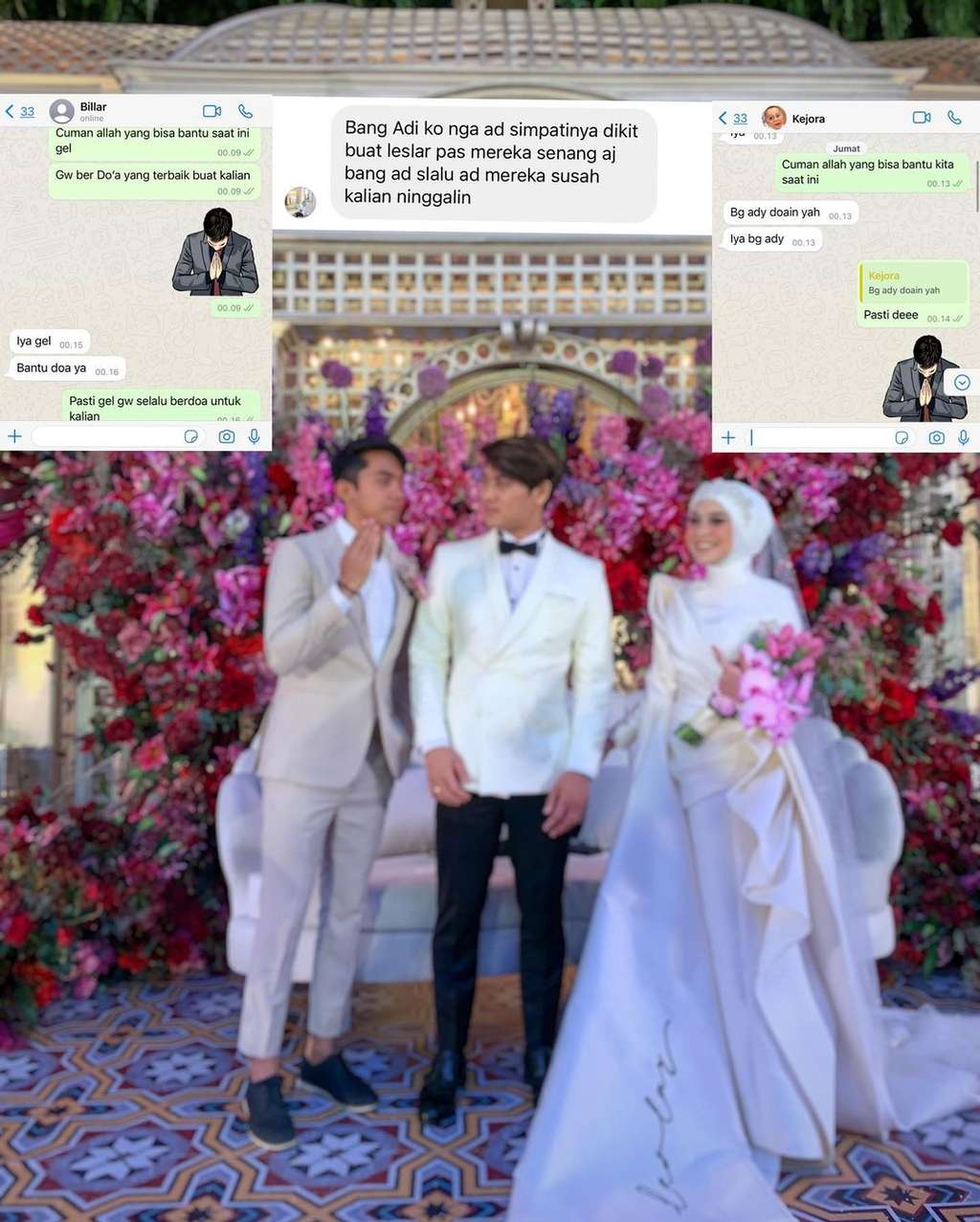 Unggahan Ady Sky chat dengan Billar dan Lesti Kejora