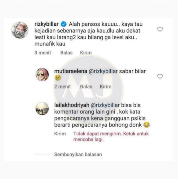 Komentar Rizky Billar