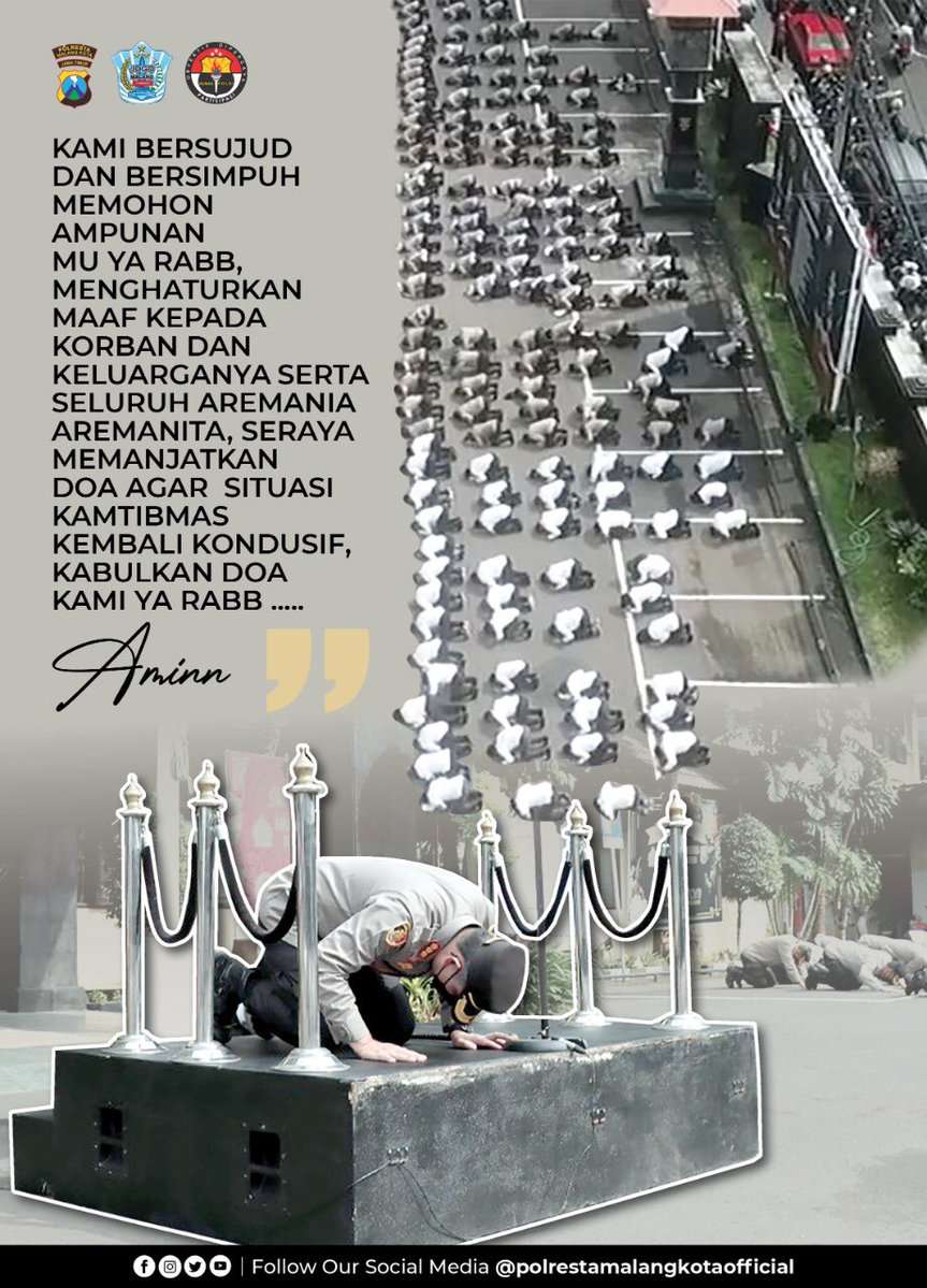 Jajaran Polresta Malang Sujud Massal: Minta Maaf ke Korban dan Keluarga