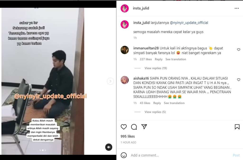 Video Rizky Billar sedang sholat
