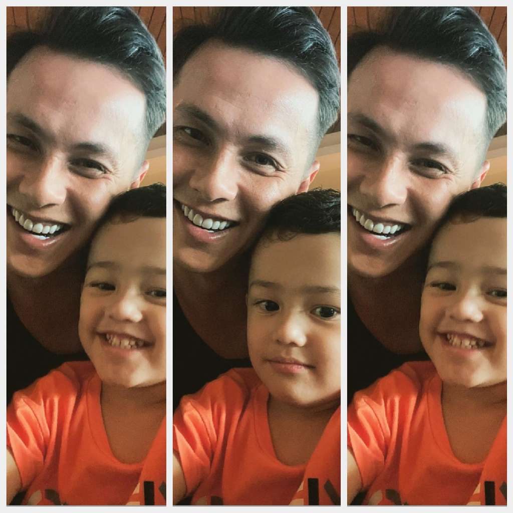 Potret Andhika Pratama dengan putranya Saka