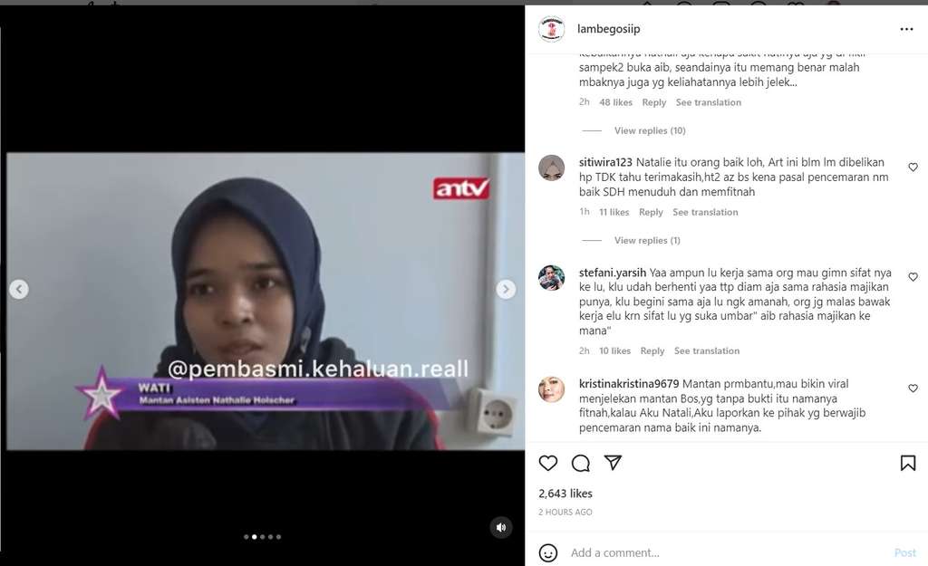 Wati mantan asisten Nathalie
