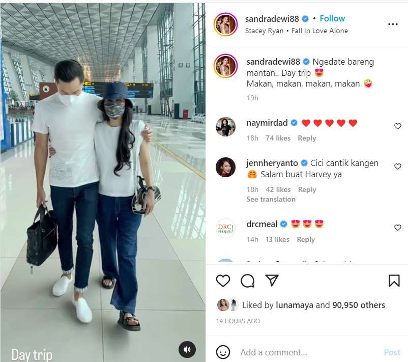 Sandra Dewi dan suami Harvey