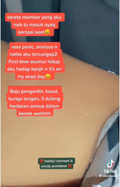Hari Bahagia Terancam Batal, Mobil Pengantin Wanita Ini Terjebak Banjir