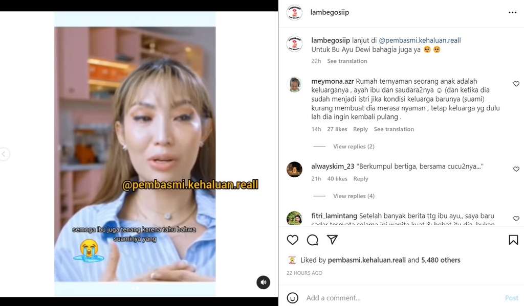 Ayu Dewi curhat soal mendiang Ibunda