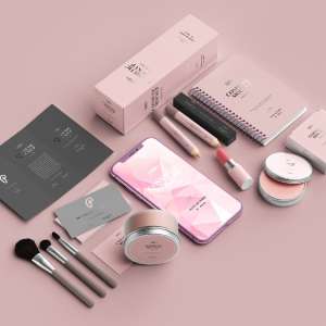 Ilustrasi produk makeup.