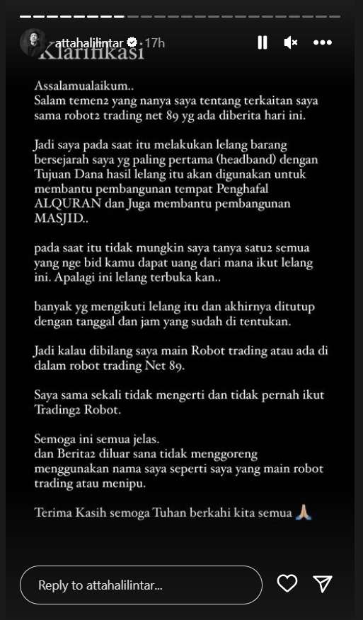 Klarifikasi Atta Halilintar