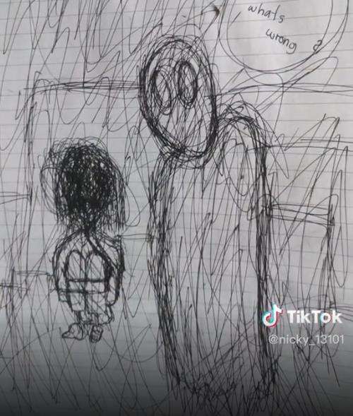 Periksa buku PR anak, ibu terkejut temukan gambar menyeramkan.