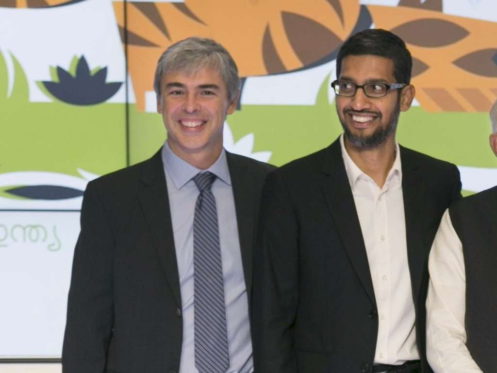 Pendiri Google Larry Page dan Sundar Pichai