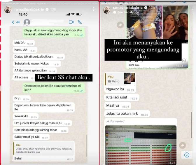 Nia Ramadhani tunjukkan bukti dengan pihak promotor