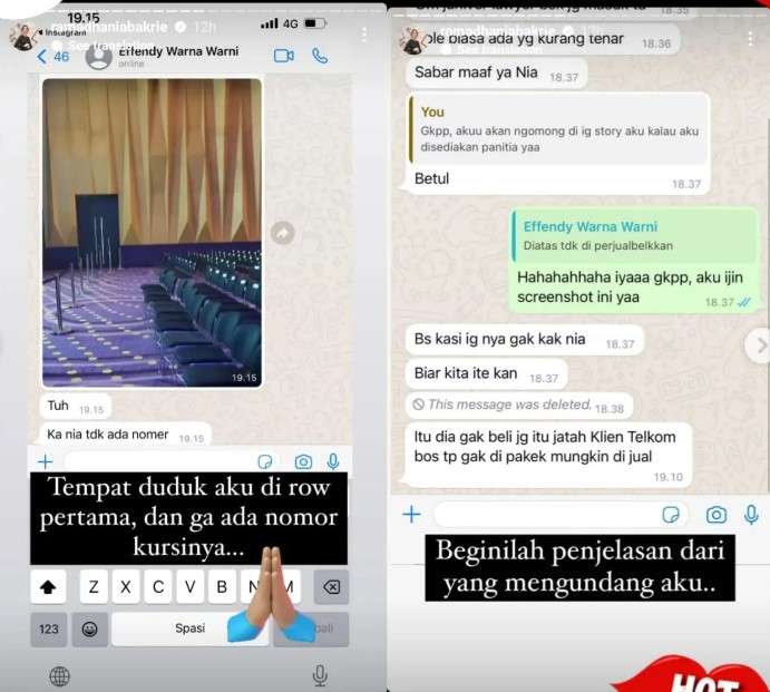 Nia Ramadhani tunjukkan bukti dengan pihak promotor