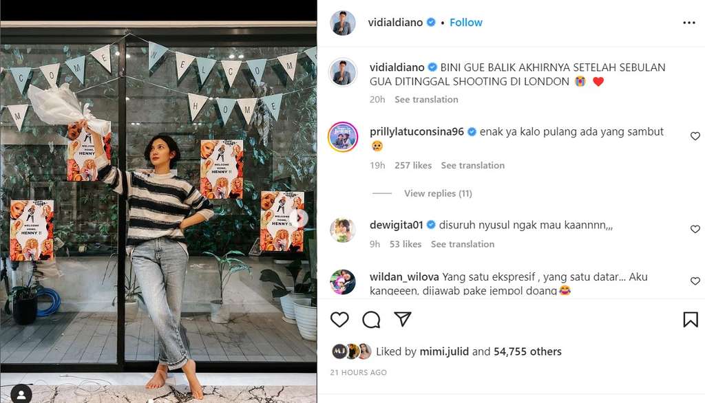 Vidi Aldiano sambut Sheila Dara