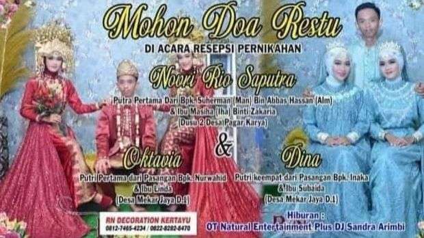 Viral Undangan Pernikahan Pengantin di Sumsel, Pria Nikahi 2 Wanita Sekaligus Viral Undangan Pernikahan Pengantin di Sumsel, Pria Nikahi 2 Wanita Sekaligus
