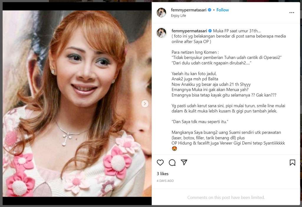 Unggahan Feed IG Femmy Permatasari Unggahan Feed IG Femmy Permatasari