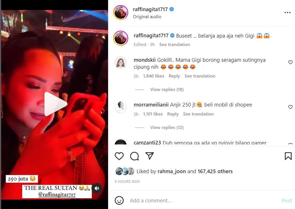 Unggahan Raffi Ahmad
