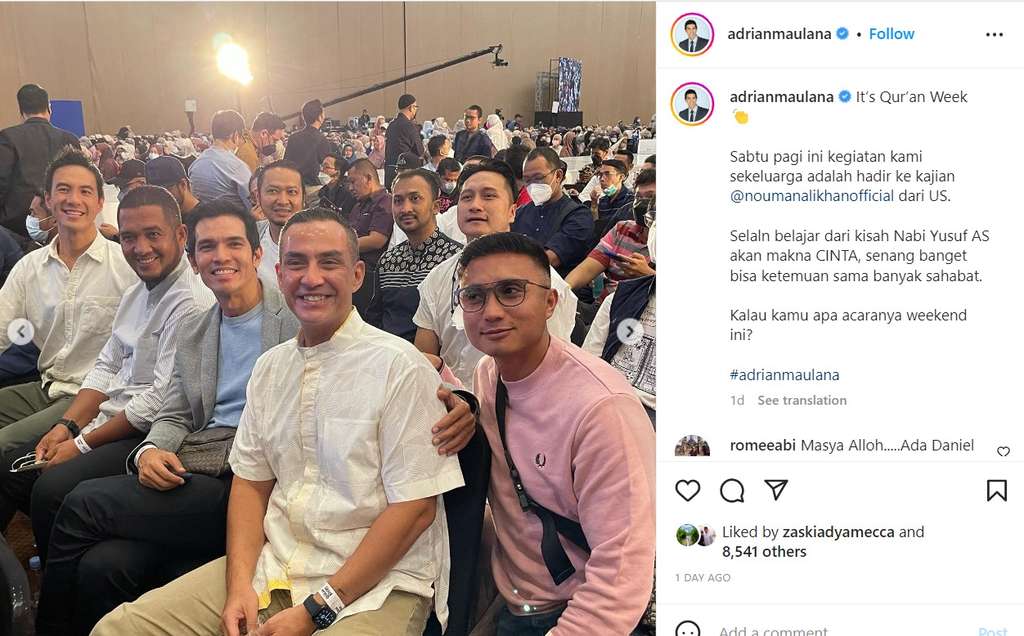 Daniel Mananta ikut kajian ustaz Amerika