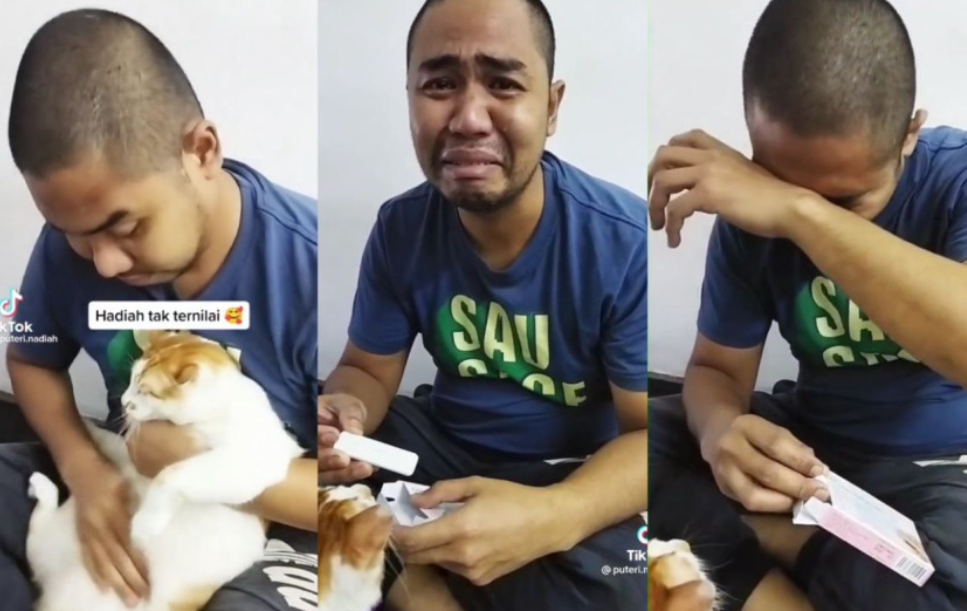 Terbiasa Momong Kucing, Reaksi Suami Dapat Kado Testpack Istri Bikin Haru