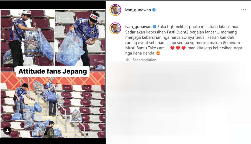 Ivan Gunawan salut dengan suporter tim Jepang
