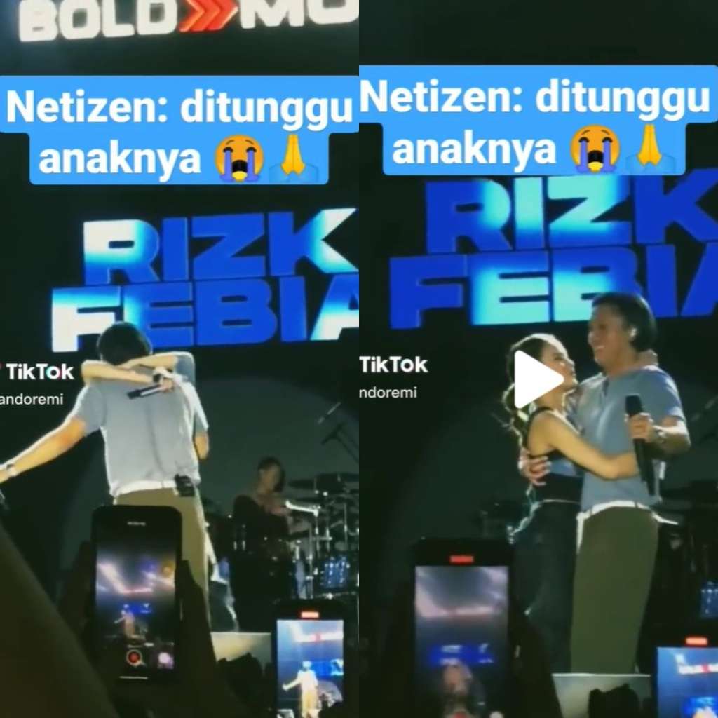 Kemsraan Iky dan Mahalini di atas panggung