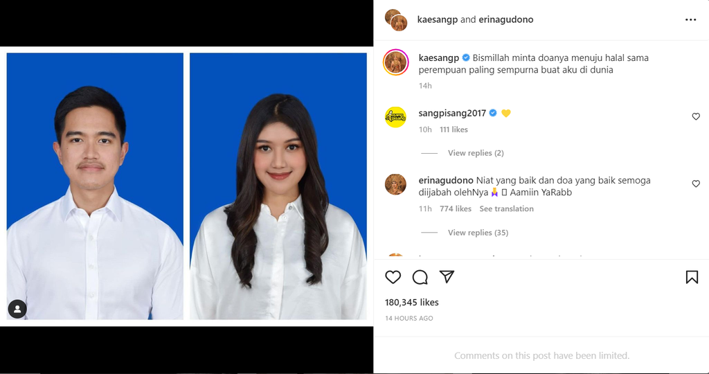 kaesang pangarep erina gudono