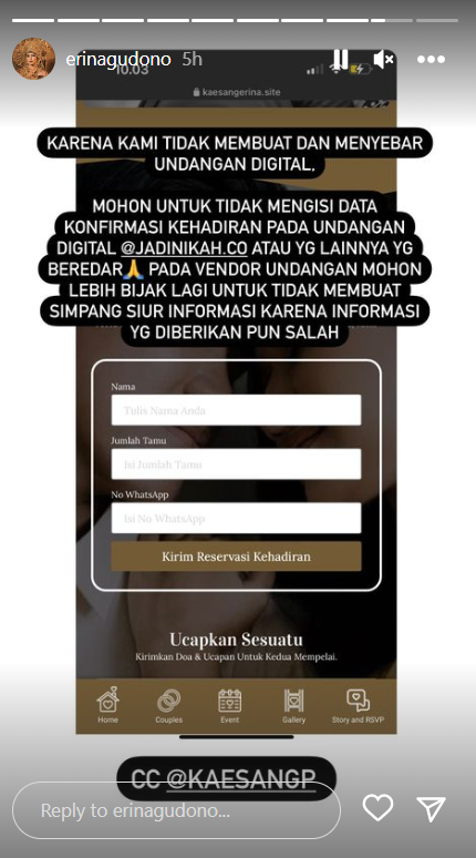 undangan palsu pernikaha kaesang